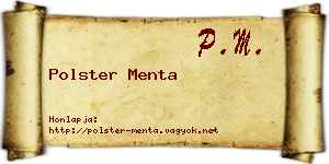 Polster Menta névjegykártya